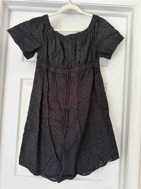 Maternity Dress Gap Black Eyelet Lace A-Line size M